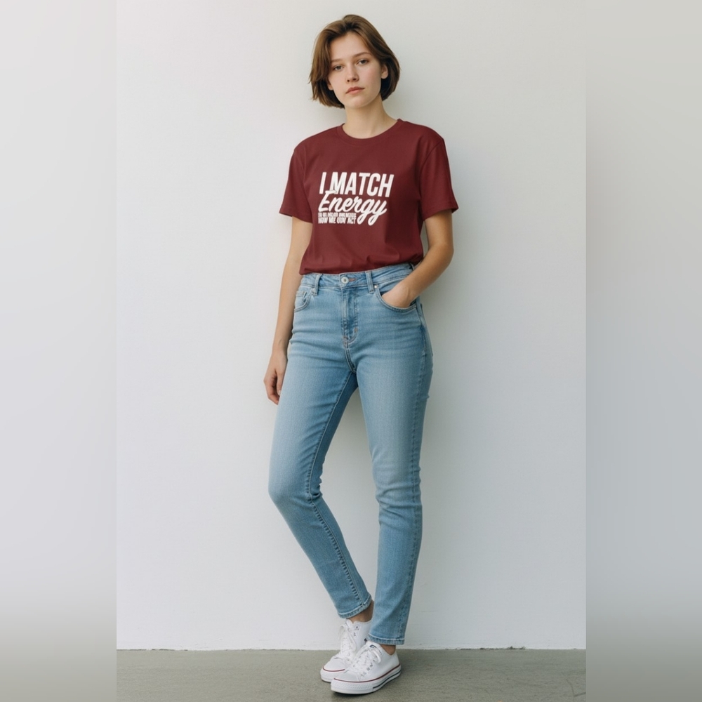 Burgundy "Match Energy" Tee. Sz M